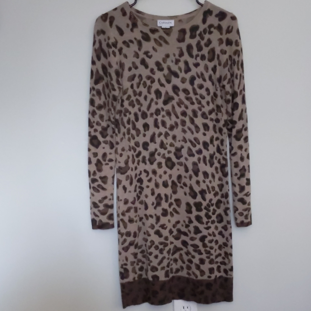 Leopard Print Sweater Dress